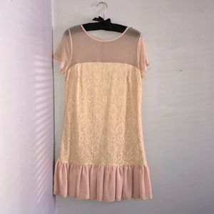 Asos, size 8, blush lace and ruffle dress